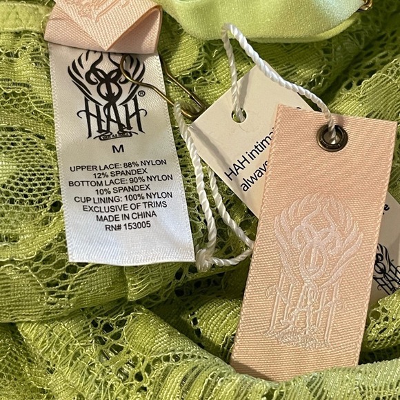 We are HAH Comin' In HAHt Lace Bodysuit - Sage My Name Medium NWT - Picture 3 of 6
